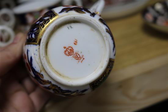 A group of assorted teawares including Victorian porcelain and Crown Derby